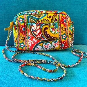 Small Vera Bradley quilted crossbody bag with braided chain strap